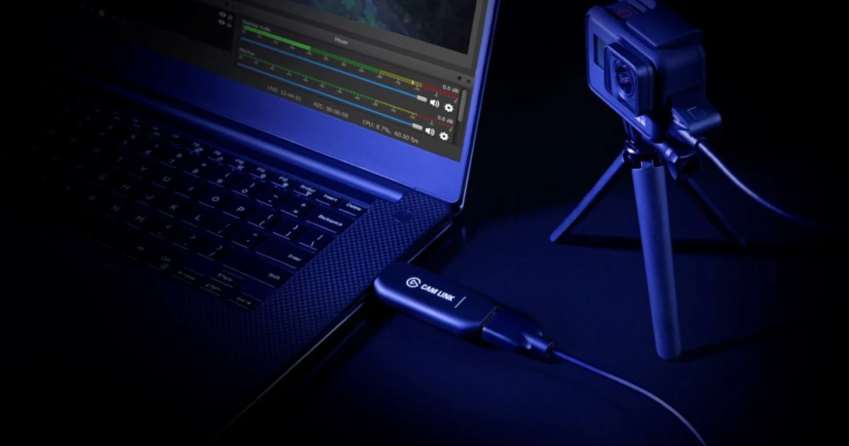 Camera connected through an Elgato Cam Link adapter to a recording laptop in official press imagery