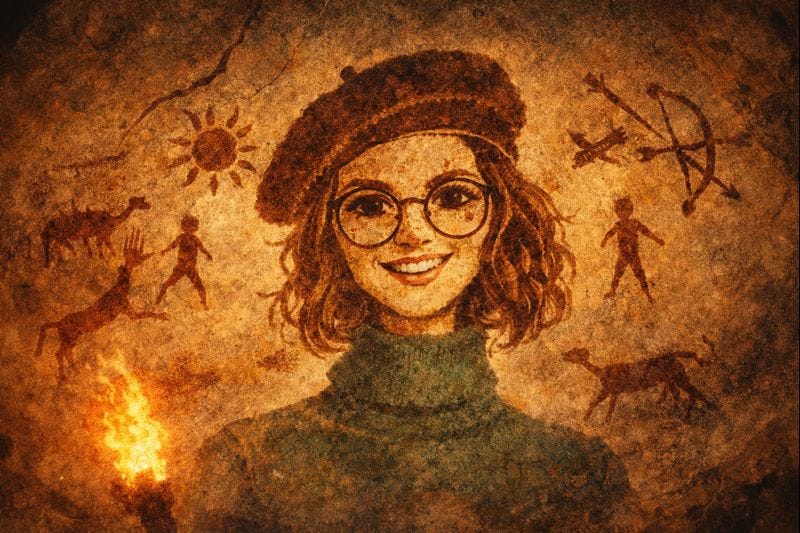 Prehistoric cave painting style