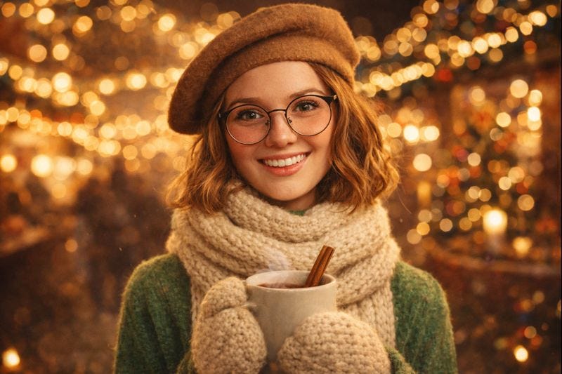 Christmas market portrait style