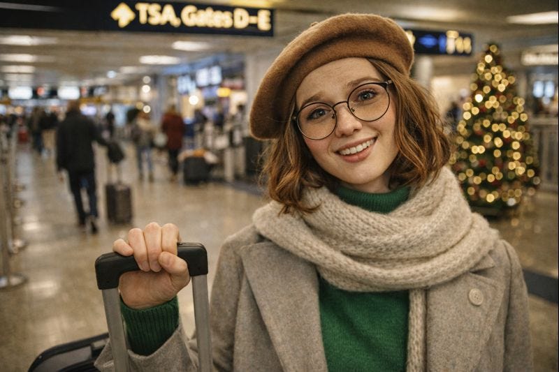 Airport holiday travel candid style