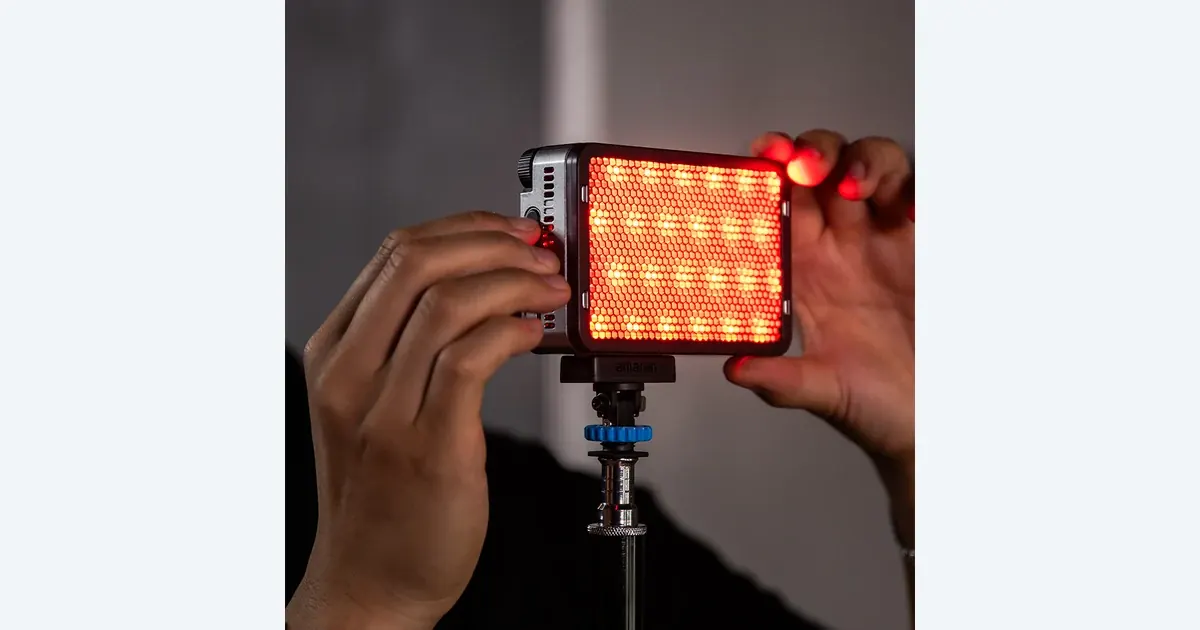 A charcoal amaran Ace 25c illuminating a close setup in official manufacturer photography
