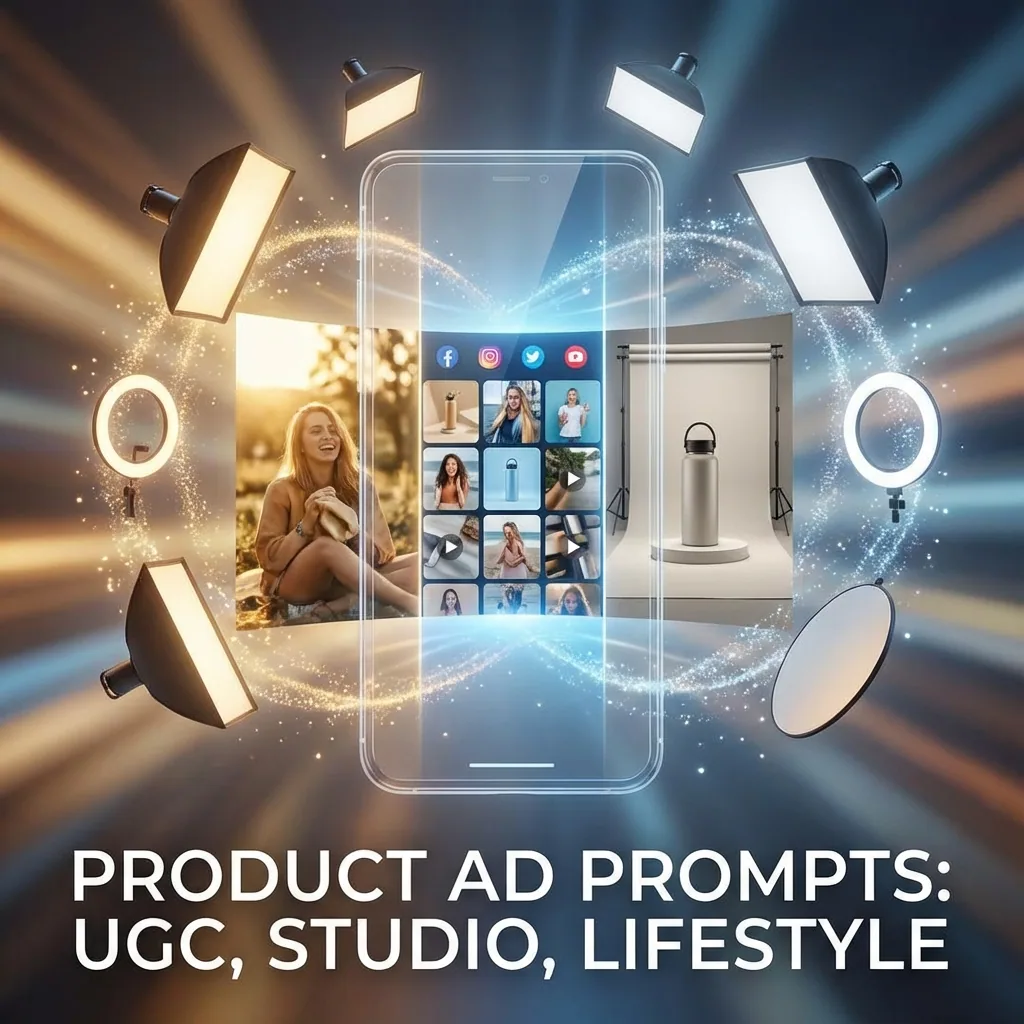 Product Ad Prompts: UGC, Studio, Lifestyle, Close-Ups
