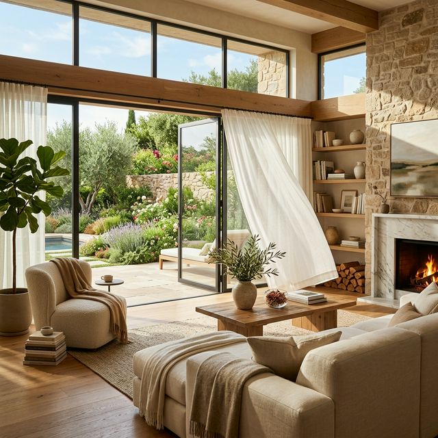 Modern open living space with natural light