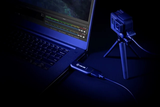 Elgato Cam Link adapter between a camera and laptop