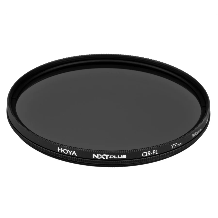 Hoya NXT Plus circular polarizer in its black rotating filter ring