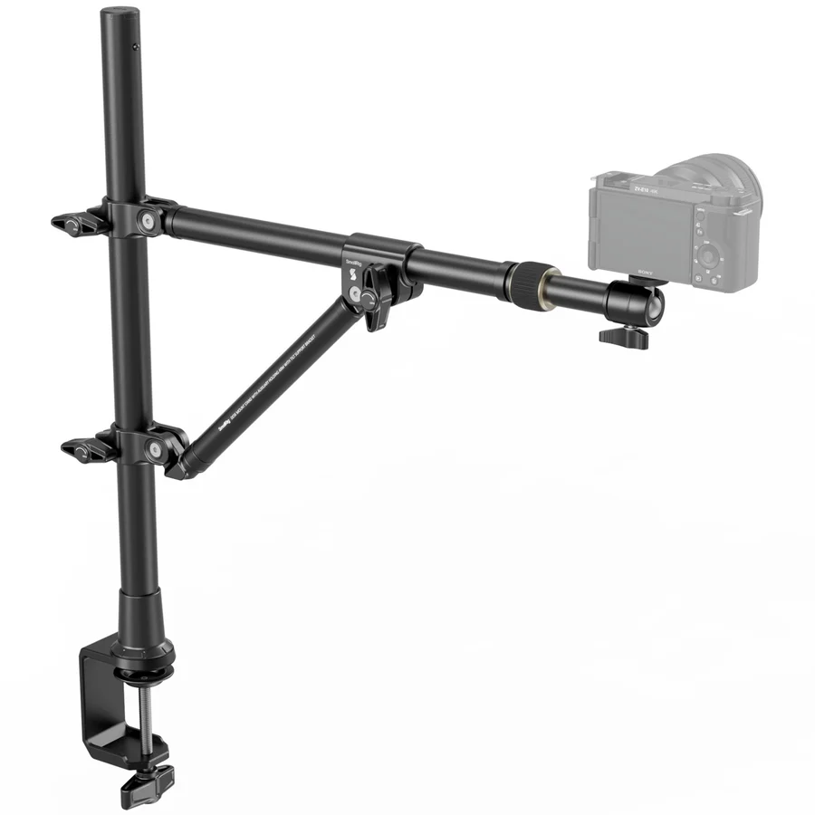 SmallRig 4304 overhead desk bracket with triangular support and crossbar